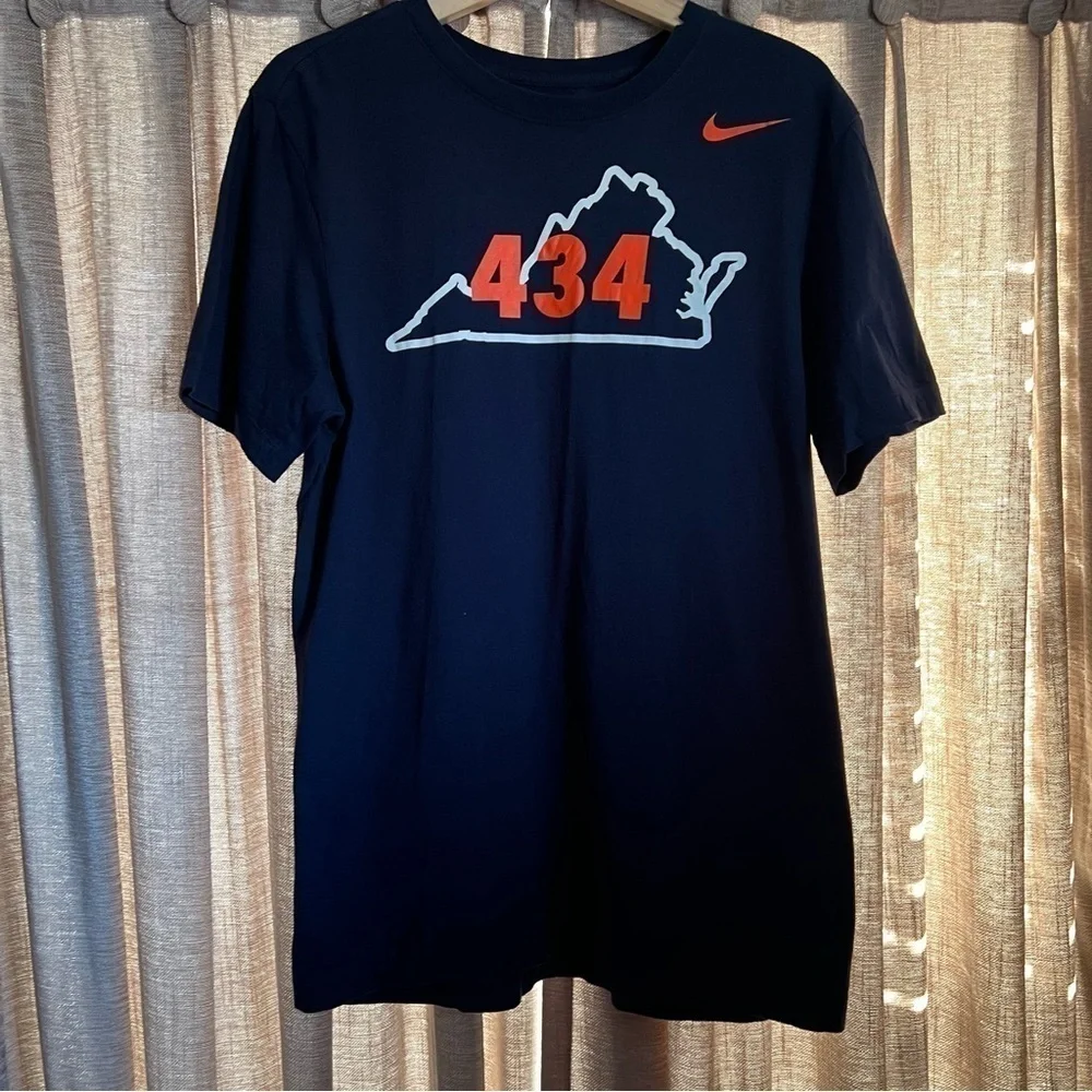 Nike Dri Fit University of Virginia 434 Area Code Blue Tee Shirt Size Small